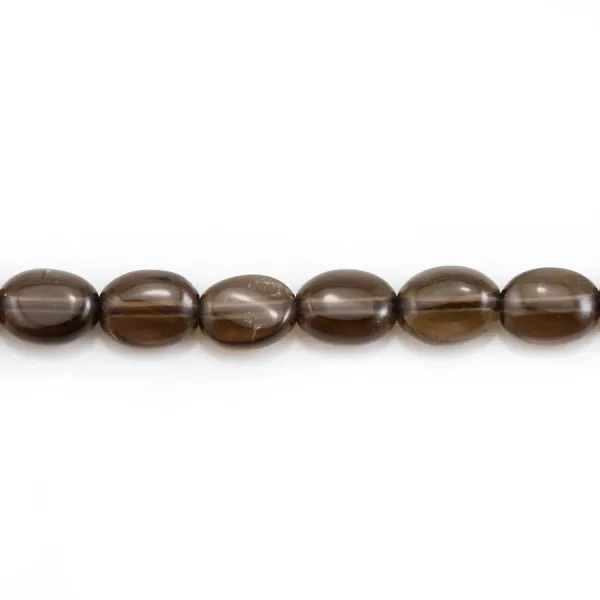Quartz fumé, de forme ovale, 6x8mm x 39cm