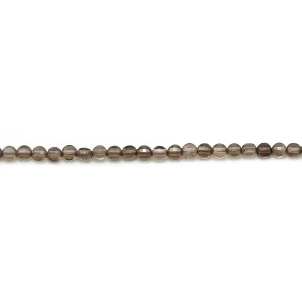 Quartz fumé, de forme ronde plate facetté, 2.5mm x 20pcs