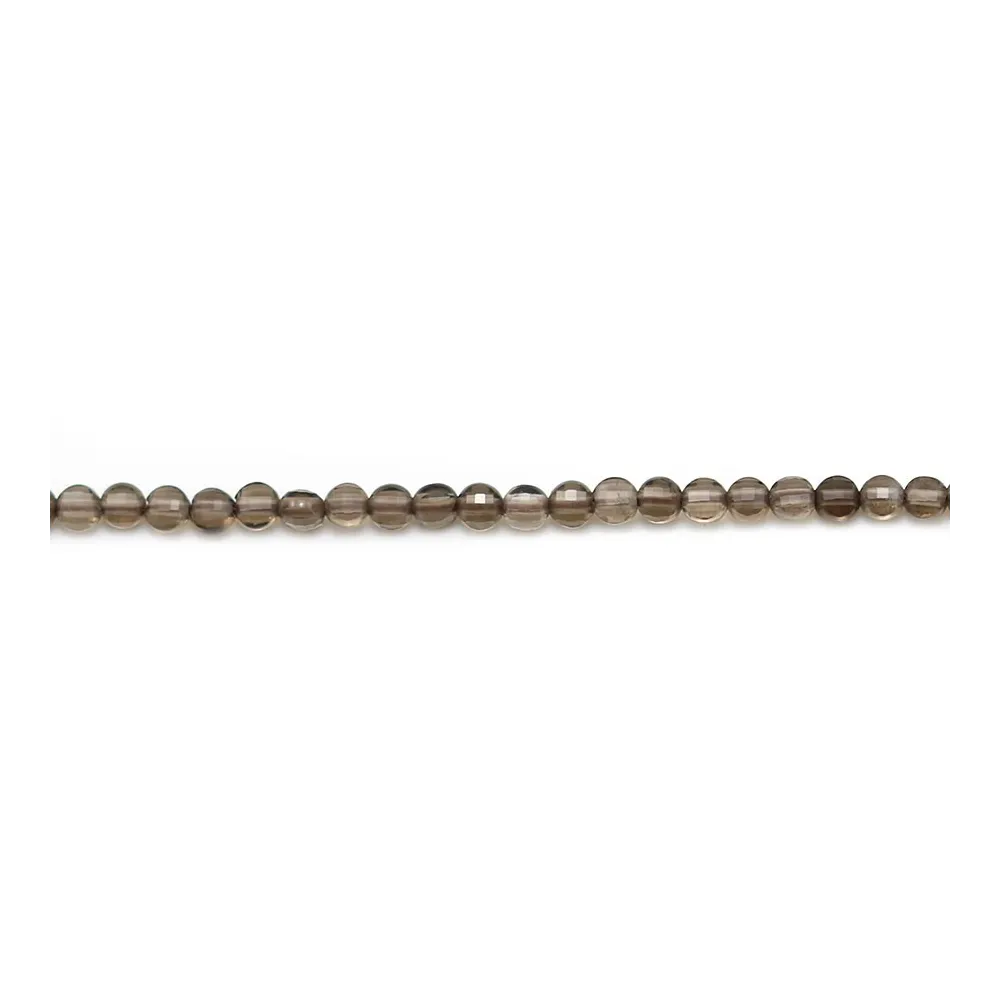 Quartz fumé, de forme ronde plate facetté, 2.5mm x 20pcs