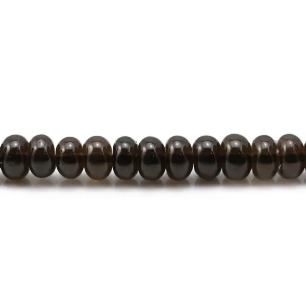 Quartz fumé, en forme de rondelle lisse, 4 * 6mm x 10pcs