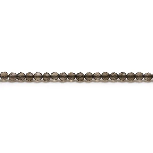 Quartz fumé, de forme ronde facetté, 2 - 2.5mm x 20pcs