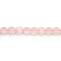 Quartz rose, de forme ronde et plate, 6mm x 40cm