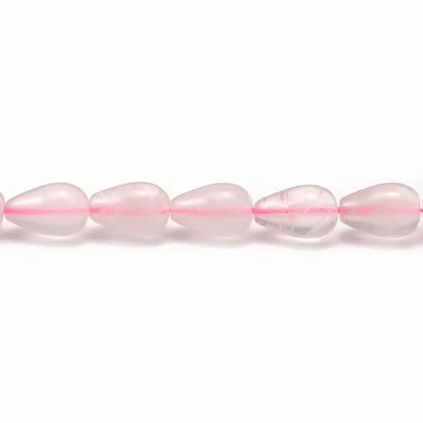 Quartz rose goutte 8x12mm x 40cm