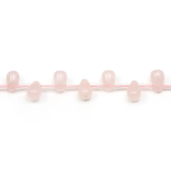 Goccia di quarzo rosa 6x9mm x 40cm