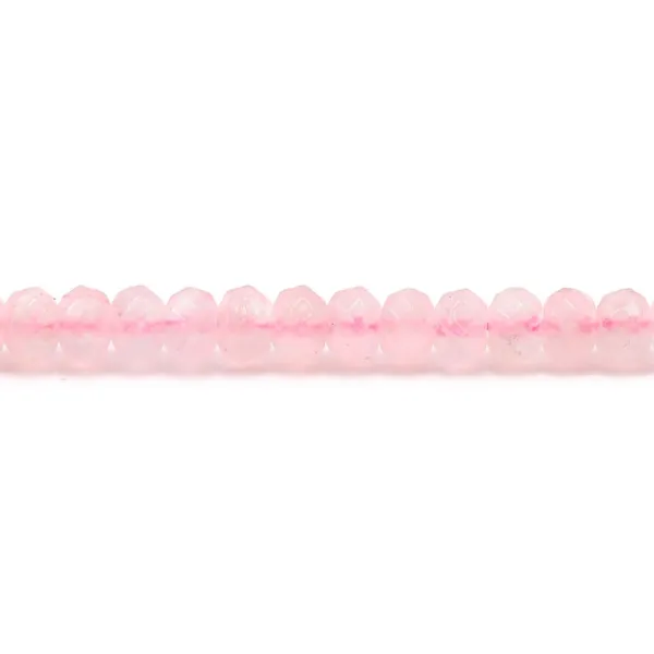 Rose quartz  facet rondelle 3.5x6.5mm x 40cm 