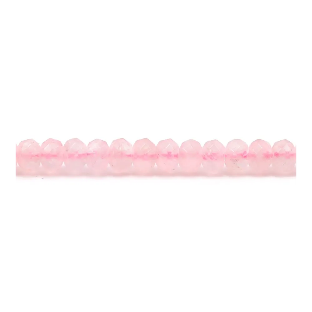 Quartz rose rondelle facette 3.5x6.5mm x 40 cm 