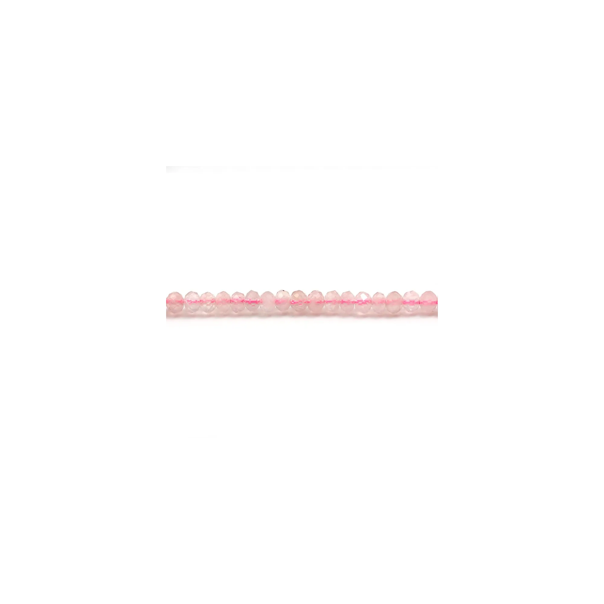 Rose quartz roundel faceted 3x4mm x 10pcs - rose quartz at best price
