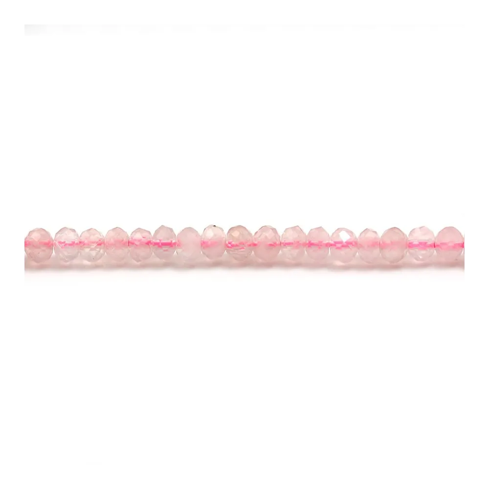 Quartz rose rondelle facette 3x4mm x 40 cm 
