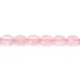 Quartz rose, de forme oval facette, 6x8mm x 39cm