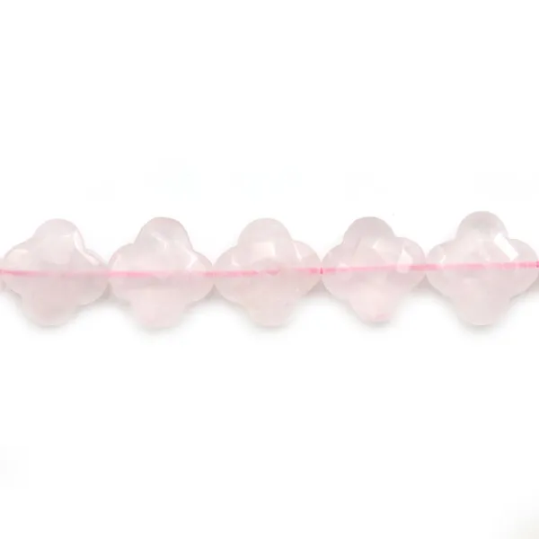 Quartz  Rose trèfle facette 13mm x 1pc 