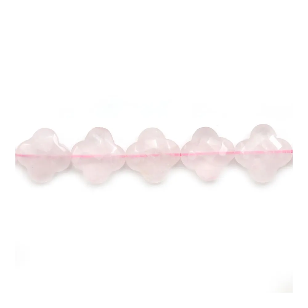 Quartz  Rose trèfle facette 13mm x 1pc 