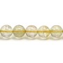 Rutile quartz, of round shape and in size of 10 - 11mm x 40cm