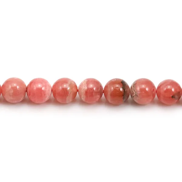 Rhodochrosite Ronde 8mm  x 2pcs  