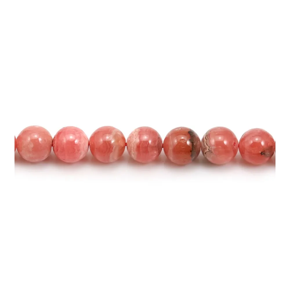 Rhodochrosite Ronde 8mm  x 2pcs  