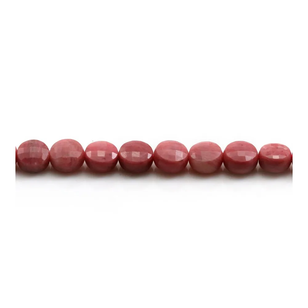 Rhodochrosite, de forme ronde plate taille 6mm x 40cm