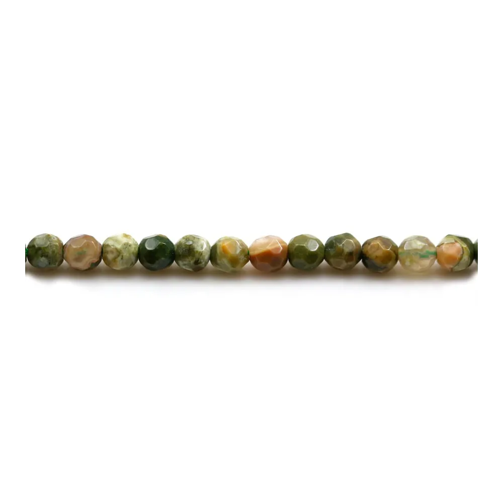 Rhyolite rond facette 4mm x40cm