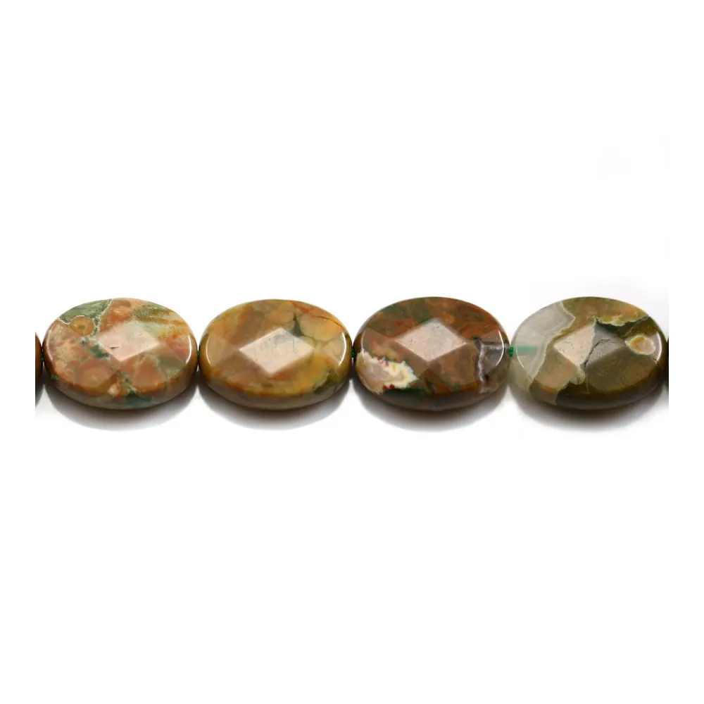 African opal, on beige color, in round shape, 4mm x 40cm