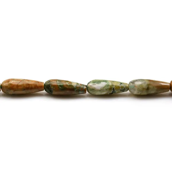 Rhyolite goutte facette 6x16mm x40cm