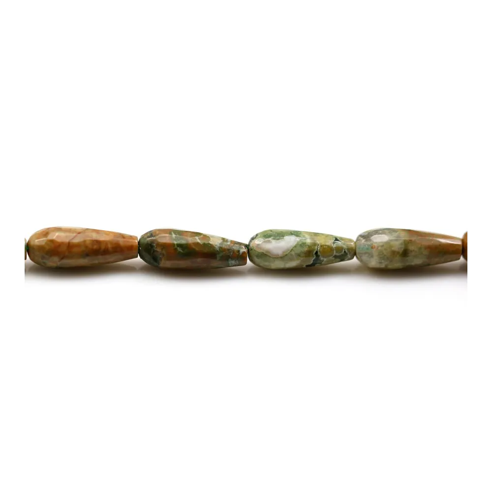 Rhyolite goutte facette 6x16mm x40cm