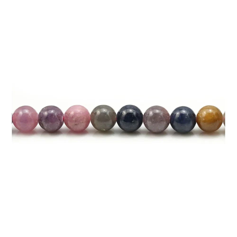 Mélange de rubis et saphir, de forme ronde, 6mm x 40cm