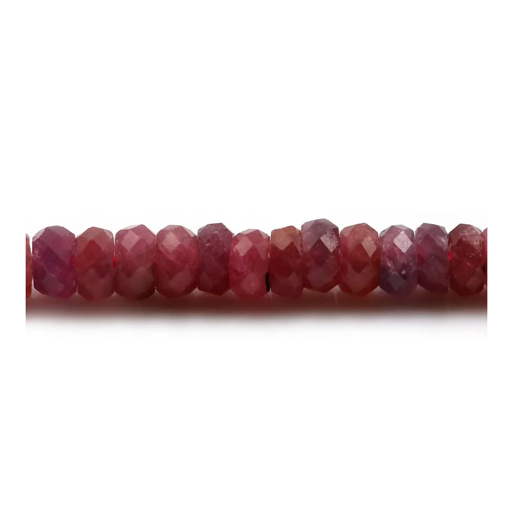Rubis rouge,en forme de rondelle facette 3x5mm x 40cm