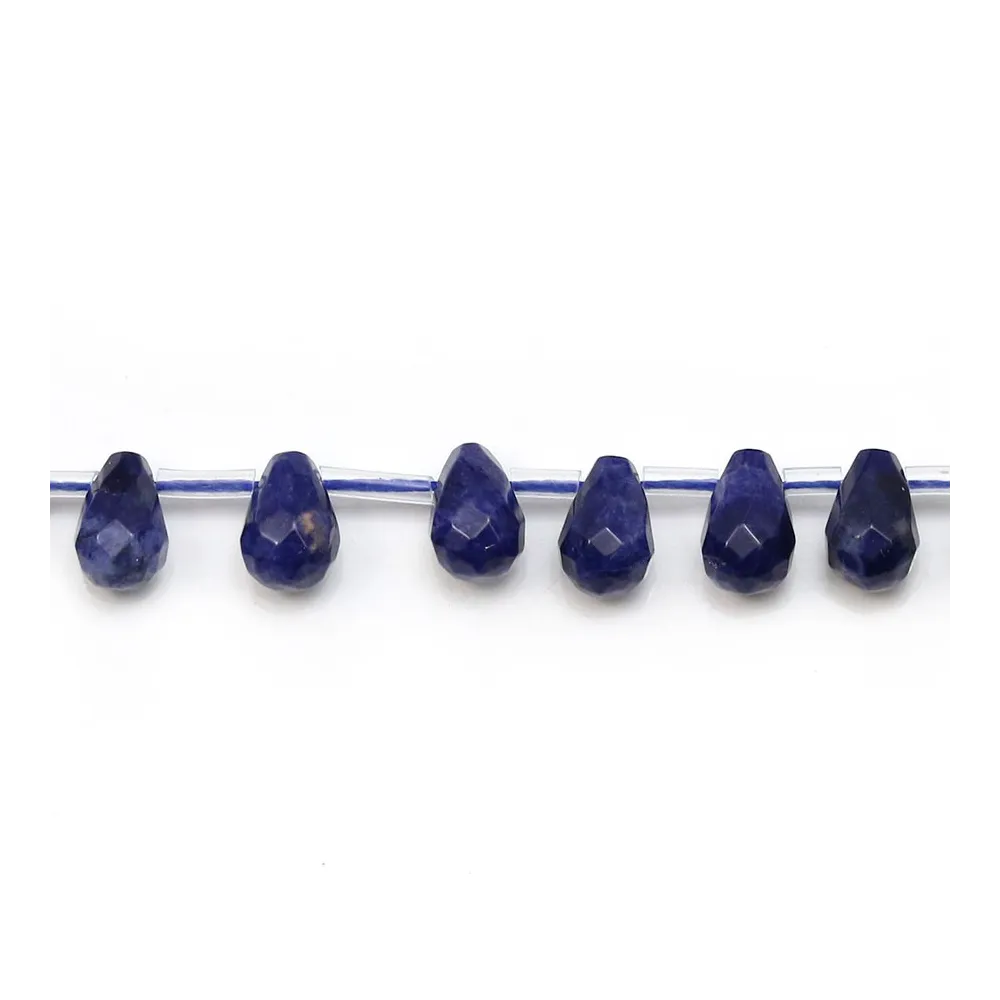 Sodalite en forme de goutte facetté 6x9mm x 4pcs