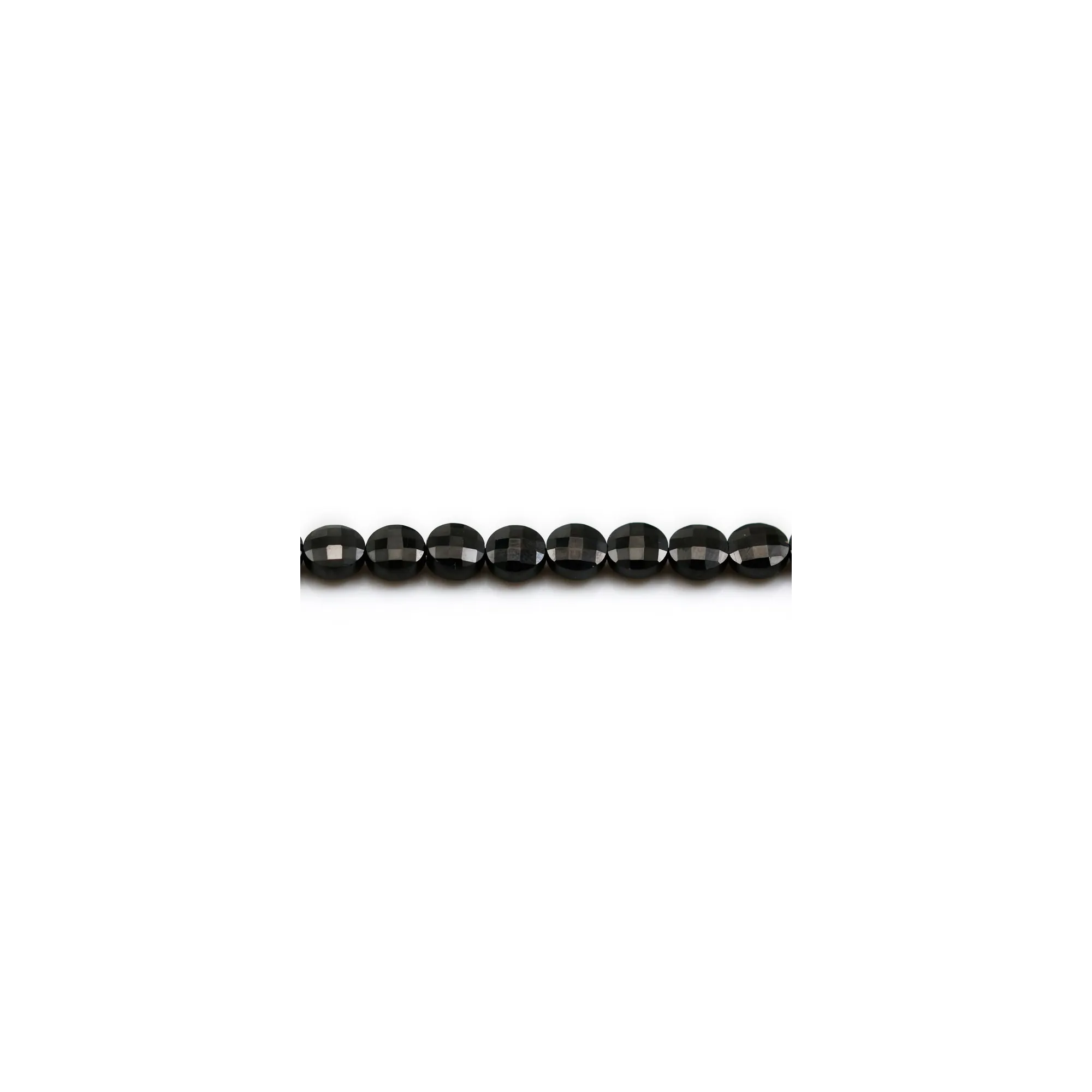 Perle Facettée En Spinelle Noire 6mm - Pierre Fine Pour Création Bijoux DIY