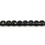 Spinelle noir, de forme ronde plate facetté 6mm x 39cm