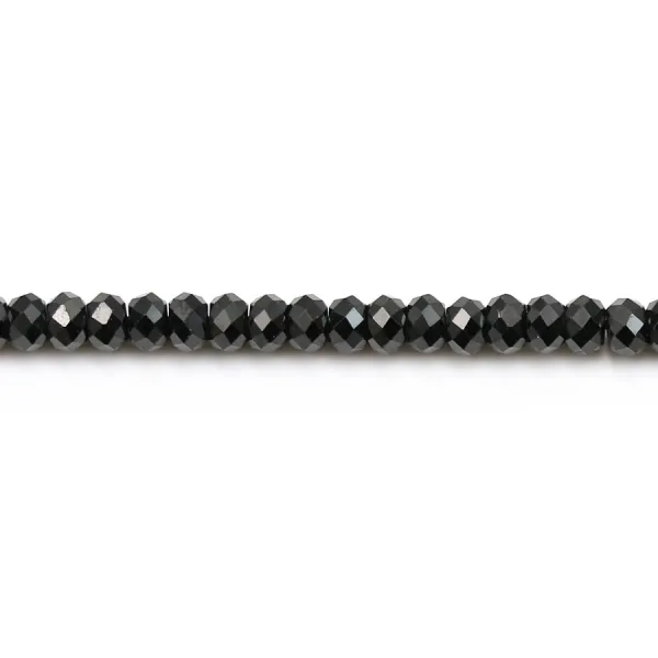 Spinelle Noir Rondelle Facette 2x3mm x 35cm