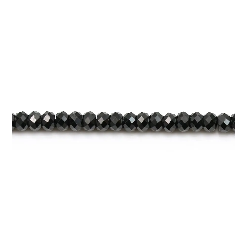 Spinelle Noir Rondelle Facette 2x3mm x 35cm