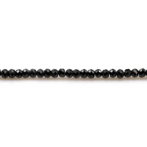 Spinelle noir rondelle facette 1.6x2.2mm x 40cm