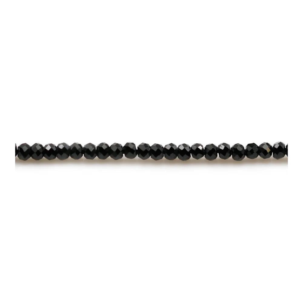 Spinelle noir rondelle facette 1.6x2.2mm x 40cm