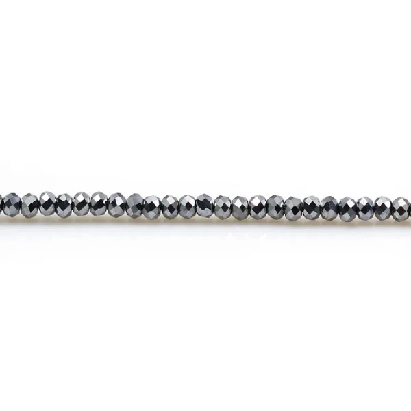 Terahertz de couleur grise, en forme de rondelle facetté, 1.2 * 1.8mm x 39cm