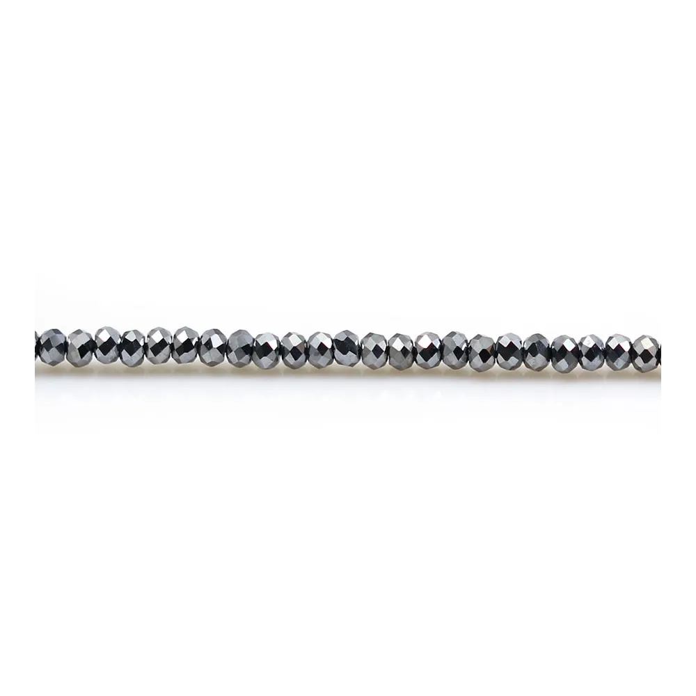 Terahertz de couleur grise, en forme de rondelle facetté, 1.2 * 1.8mm x 39cm