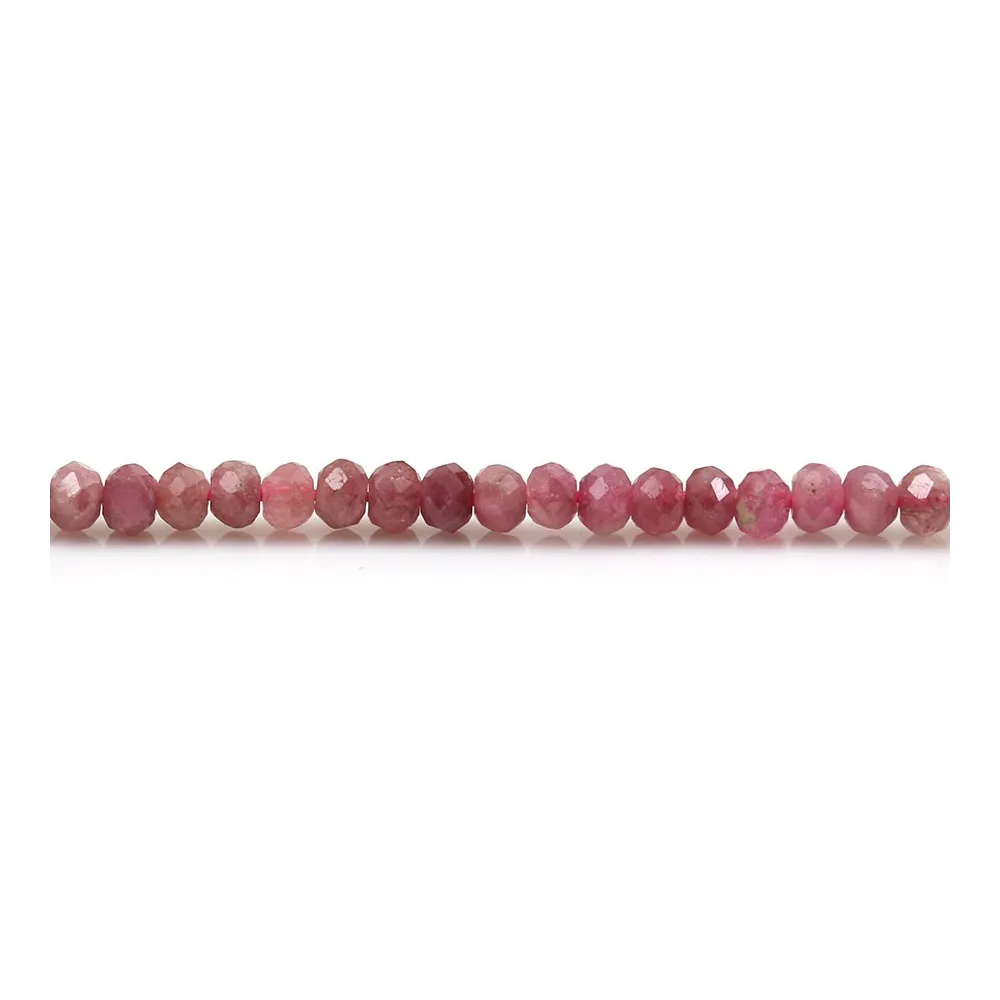 Tourmaline rose, en forme de rondelle facetté, 3 * 4mm x 39cm