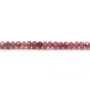 Tourmaline rose, en forme de rondelle facetté, 3 * 4mm x 39cm