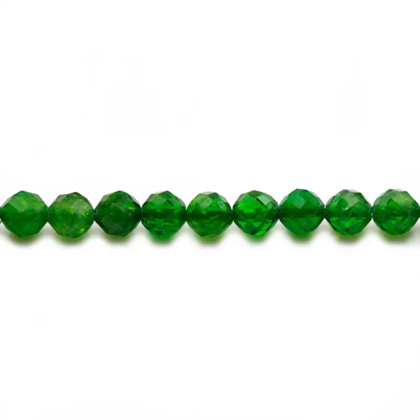 Tsavorite green, in the shape of a faceted round 3.5-4mm x 39cm