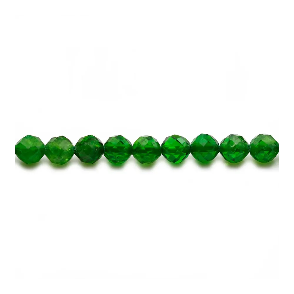 Tsavorite green, in the shape of a faceted round 3.5-4mm x 39cm