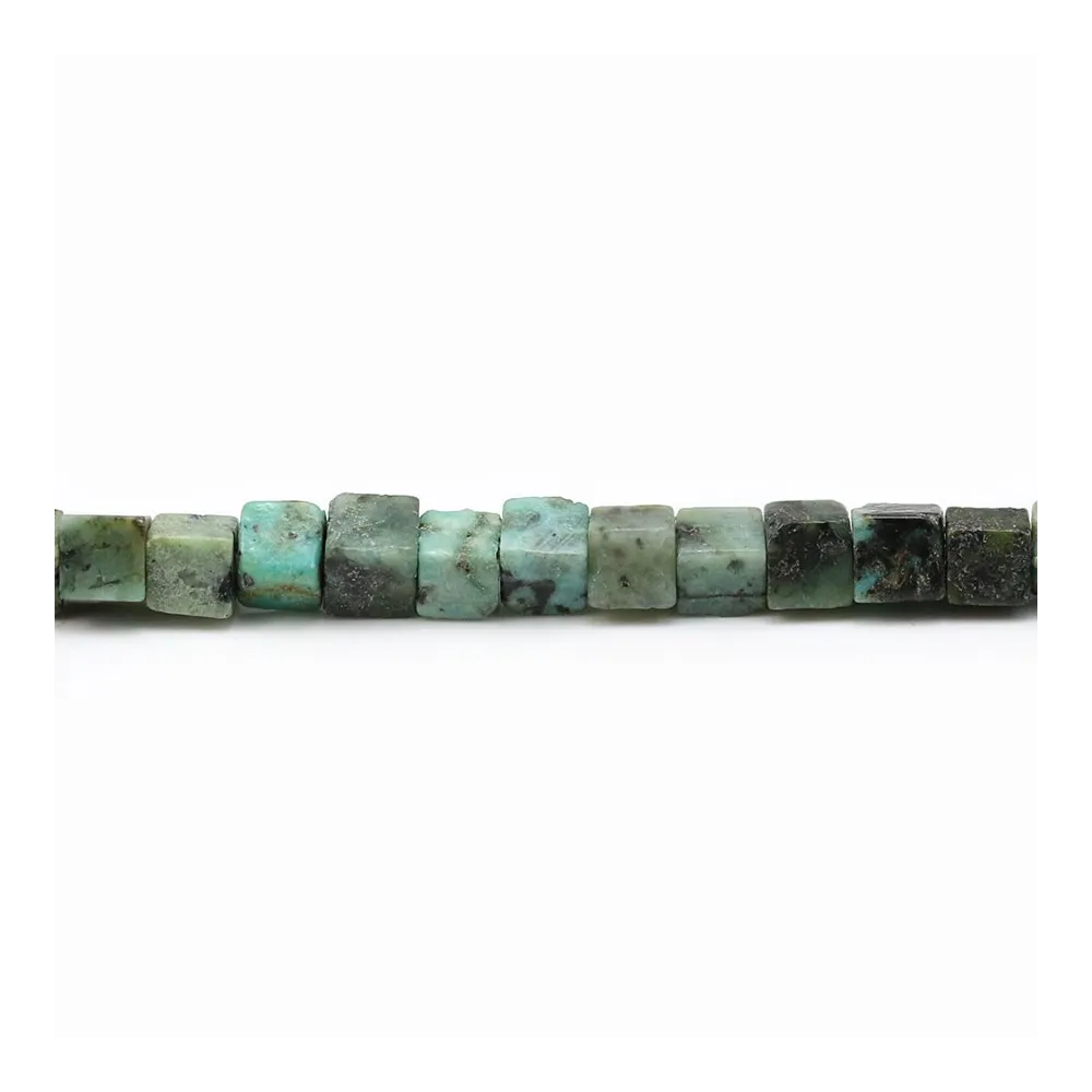 African turquoise, in round faceted shape, 3mm x 40 cm