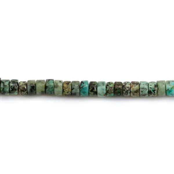 African turquoise, in roundel shape, 2x4mm x 40cm