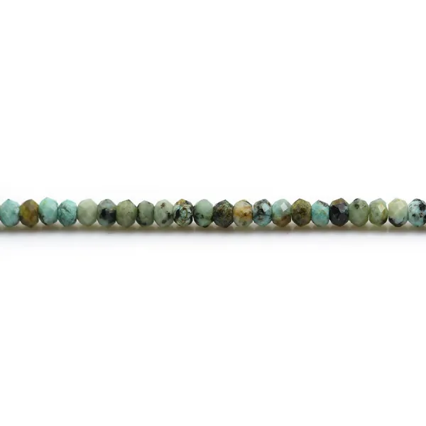 African turquoise, in washer faceted shape, 2 * 3.5mm x 40 cm