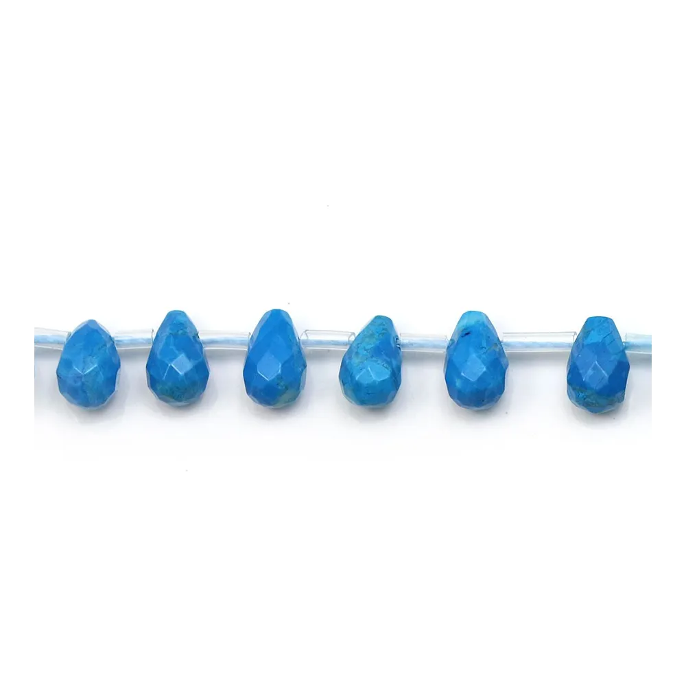 Turquoise reconstitué, en forme de goutte facetté 6x9mm x 4pcs