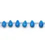 Turquoise reconstitué, en forme de goutte facetté 6x9mm x 4pcs