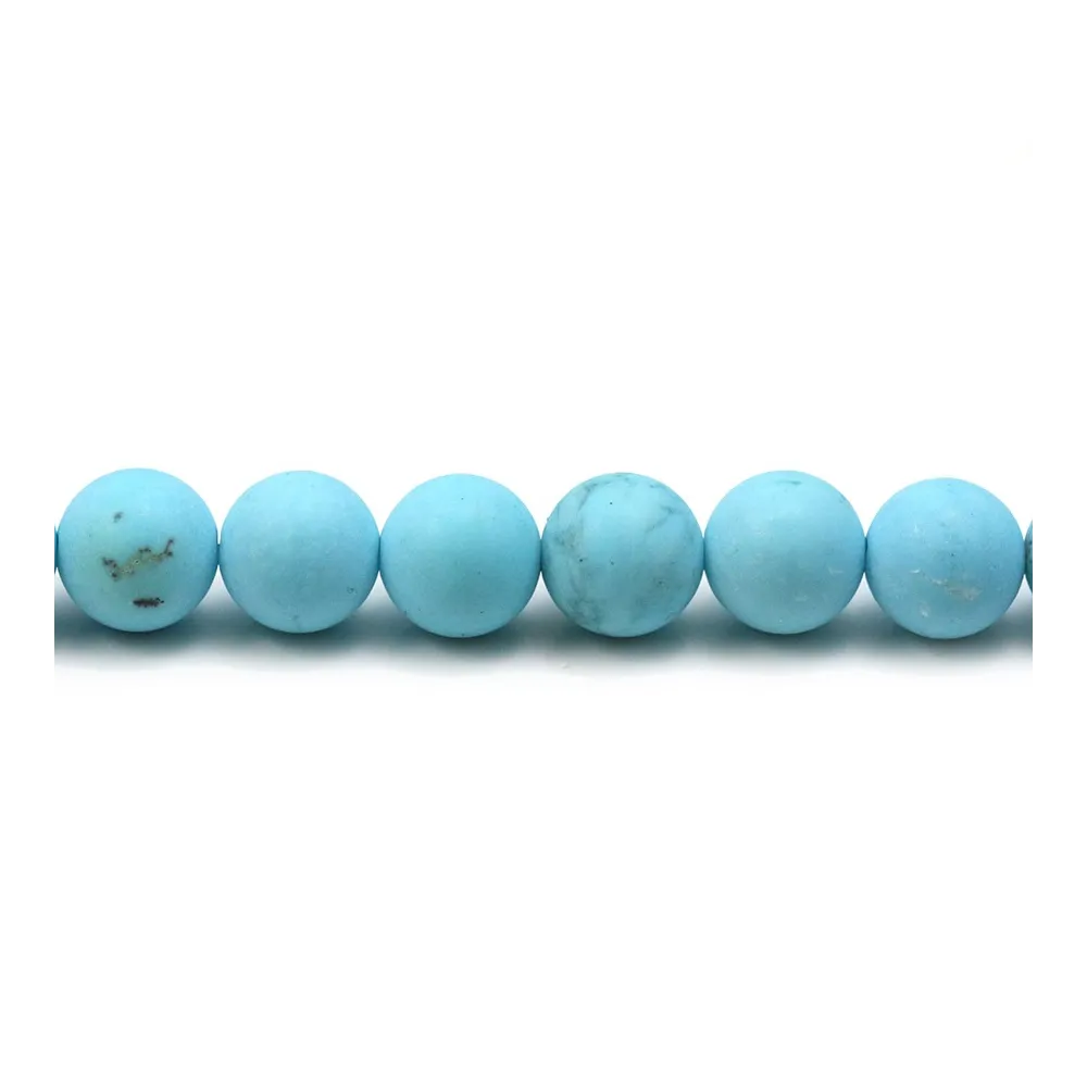 Turquoise reconstituted matte of round shape, measuring 8mm x 10pcs