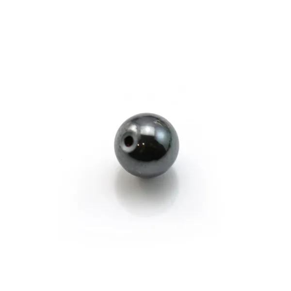 Round hematite half drilled 4mm x 2pcs