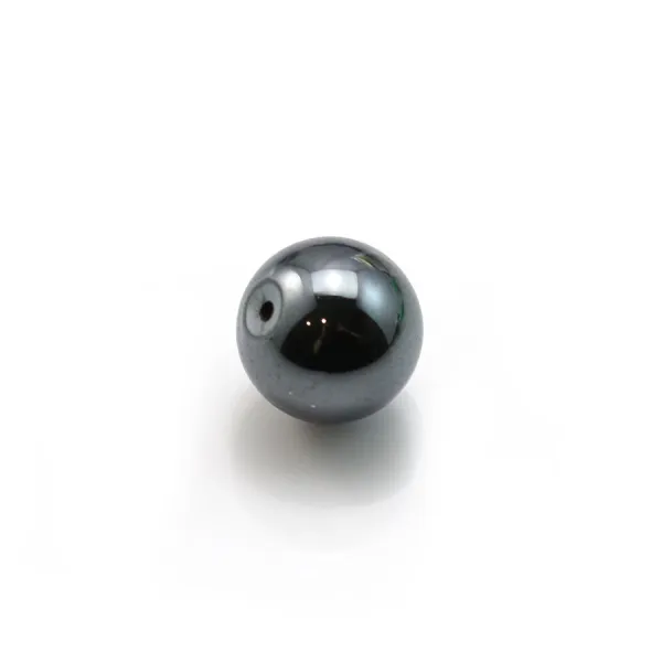 Round hematite half drilled 8mm x 2pcs