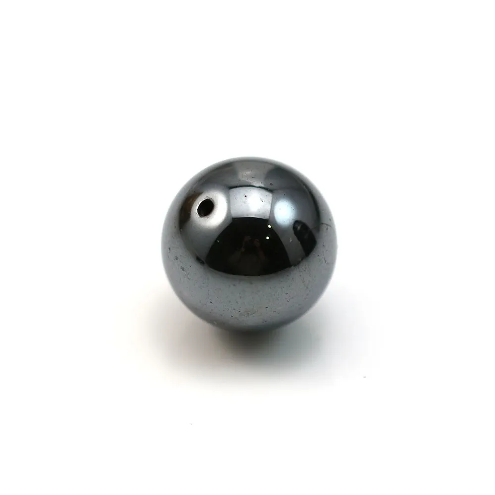 Hématite ronde semi-percée 12mm x 2pcs