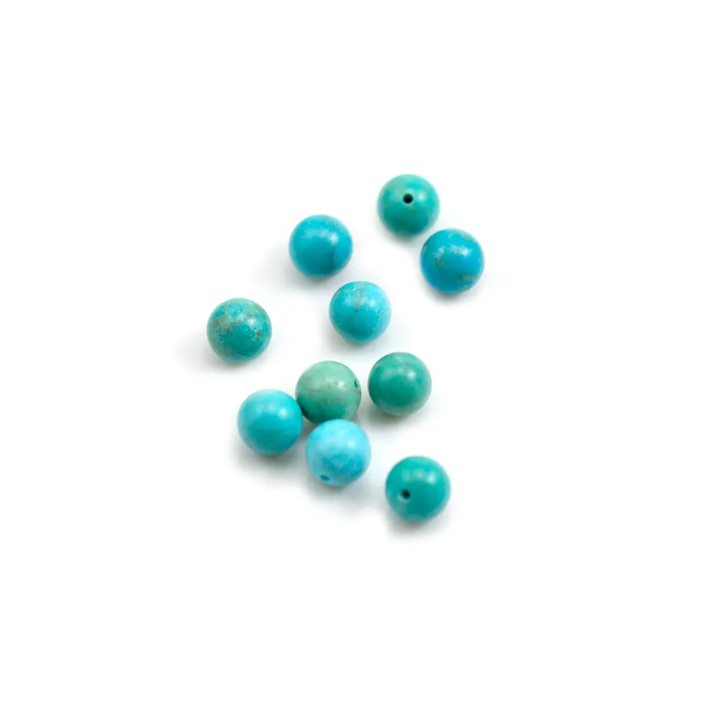 Turquoise semi-percé rond 6mm x 1pc 