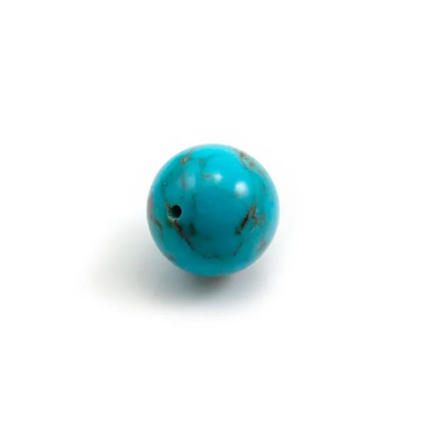 Turquoise, half-drilled, round shape 10mm x 1pc