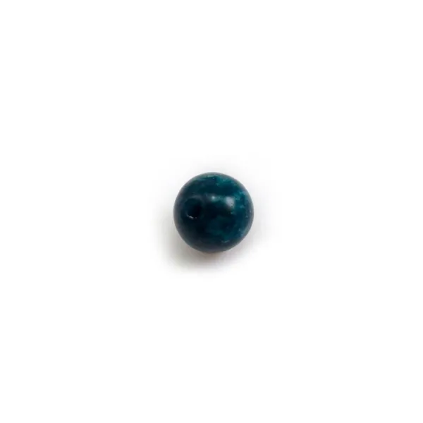Apatite , semi-percé d'un côté, ronde 6mm x 4pcs